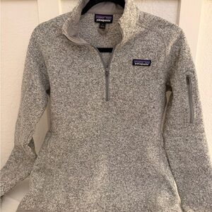 Patagonia Heathered Gray Fleece Quarter Zip Pullover